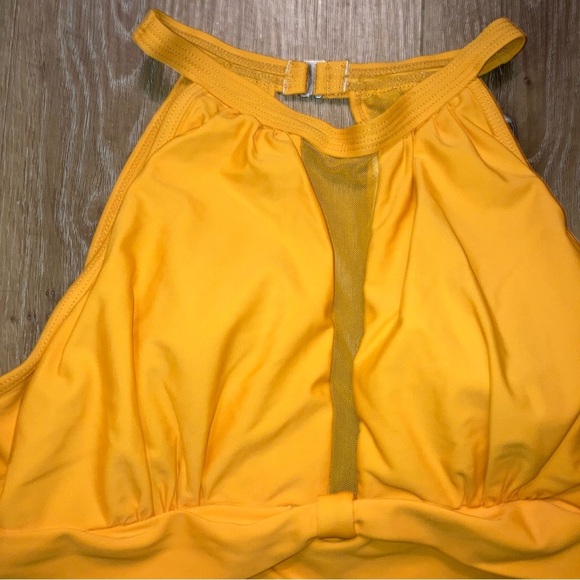 Women's Yellow Lace Up One-Piece Swimsuit |Bodysuit |Size Large - Picture 4 of 12